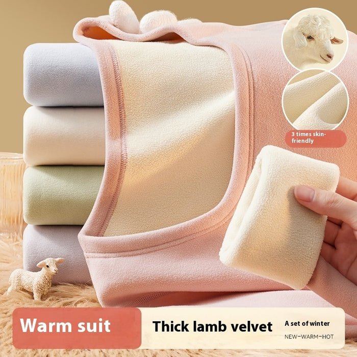 Women's Autumn Winter Berber Fleece Thermal Underwear