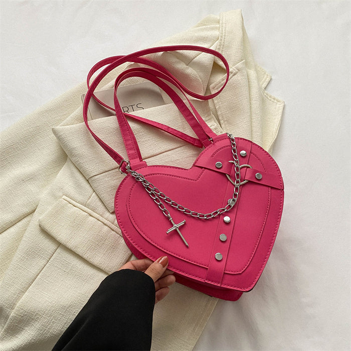 Sac bandoulière en forme de cœur, mignon et original, de style coréen