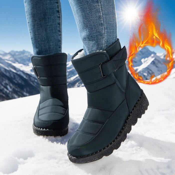 Botas de nieve para mujer, tallas grandes, de terciopelo y algodón cálido.