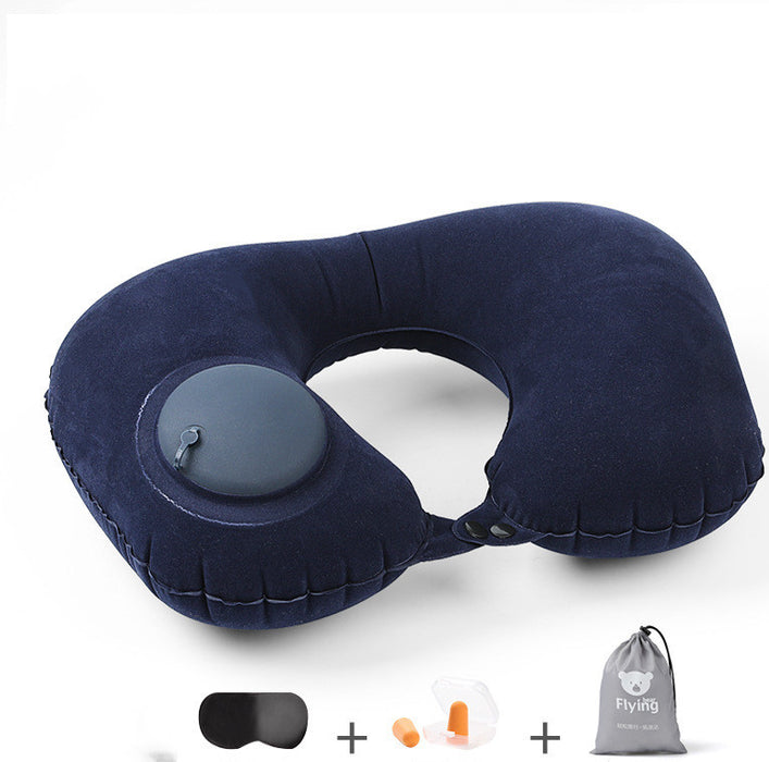 Almohada inflable portátil de TPU en forma de U para viajes