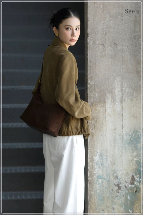 Fashionable And Versatile New Cowhide Shoulder Bag