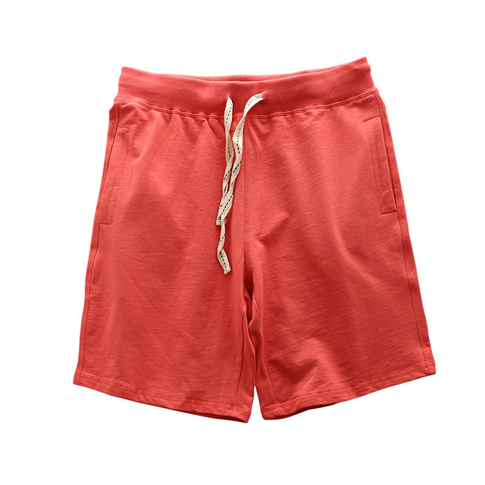 Loose Outer Wear Khaki Solid Color Casual Men's Shorts