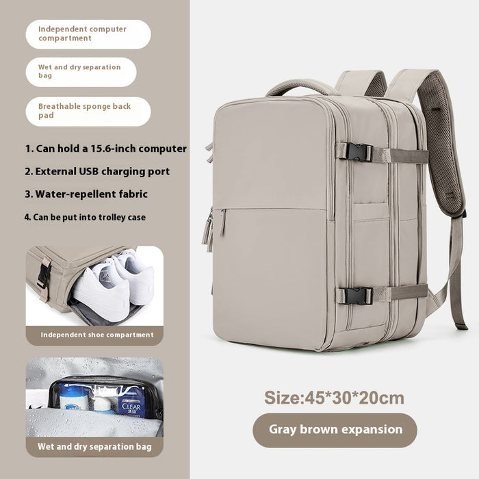 Backpack Women's Large Capacity Travel Men's Business Trip Can Be Expanded