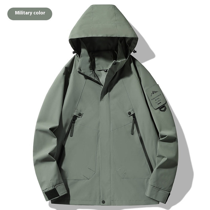 Veste imperméable monocouche pour activités de plein air, coupe-vent et imperméable.