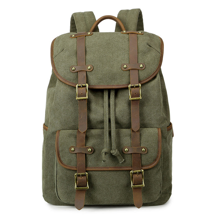 Canvas Backpack Oil Wax Outdoor Travel