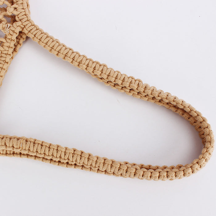 Nouveau sac tissé simple fait main en corde de coton