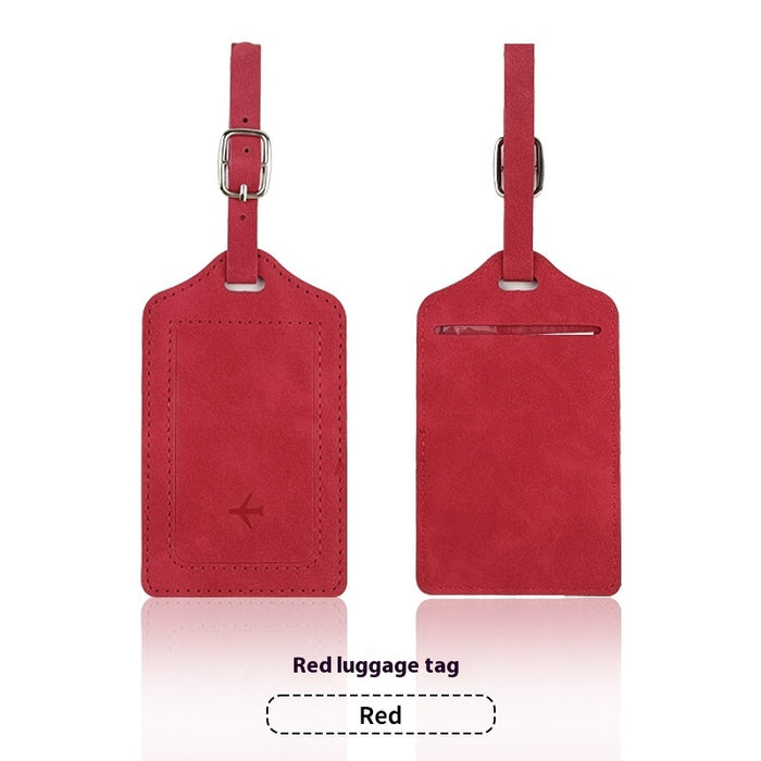 Ensemble porte-passeport en cuir PU anti-magnétique et étiquette à bagages