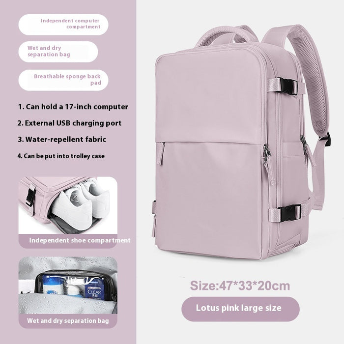 Backpack Women's Large Capacity Travel Men's Business Trip Can Be Expanded