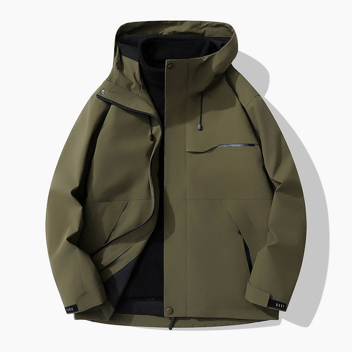 Chaqueta impermeable de algodón para exteriores para hombre