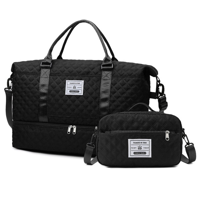 Sac de Voyage Fourre-tout Matelassé Brodé Grande Capacité avec Poignée
