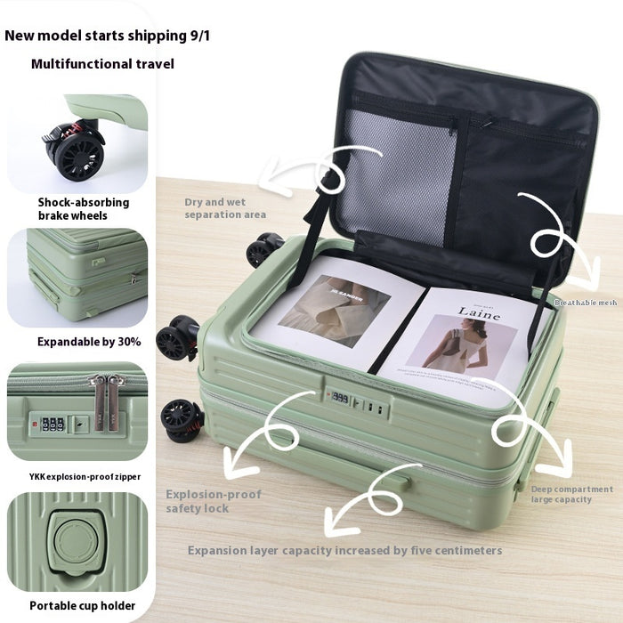 Valise extensible à trois compartiments avec ouverture latérale et grande capacité