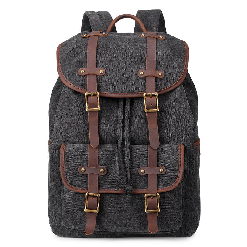 Canvas Backpack Oil Wax Outdoor Travel