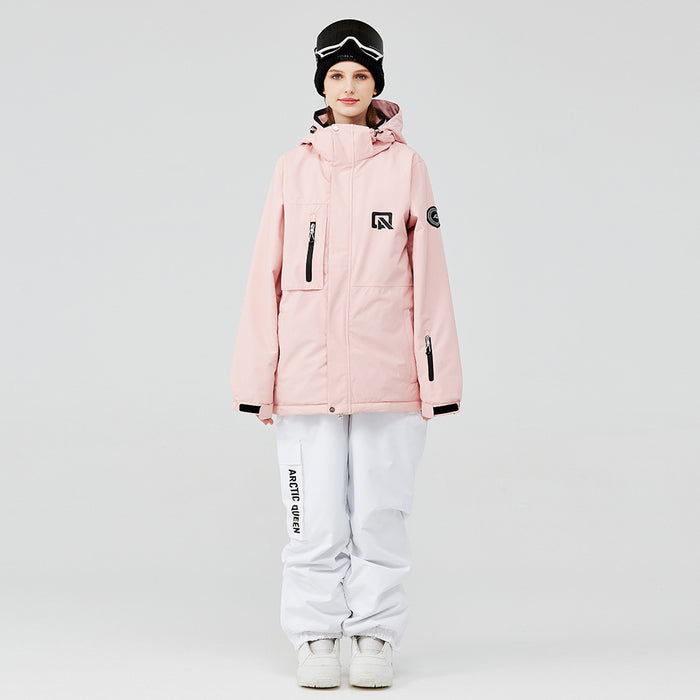 Combinaison de ski double planche en placage pour homme et femme, idéale pour l'hiver en extérieur.