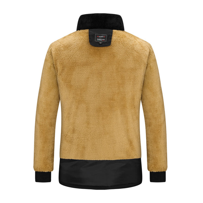 Veste imperméable épaisse doublée polaire pour hommes d'âge mûr et âgés