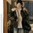 Thickened Warm Leather Short Jacket With A Mountain Eagle Fur Collar