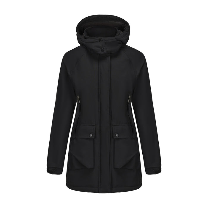 Parka polar acolchada, chaqueta impermeable para mujer, abrigo de otoño e invierno
