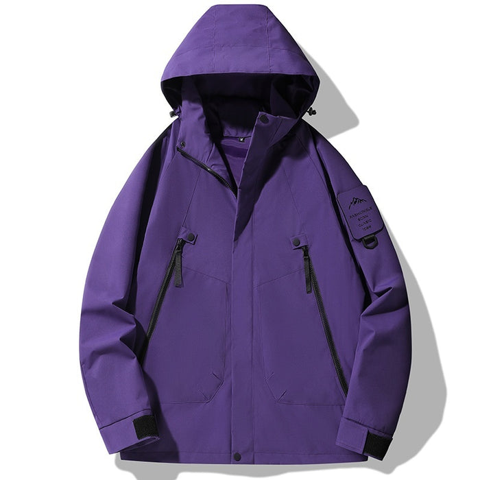 Veste imperméable monocouche pour activités de plein air, coupe-vent et imperméable.