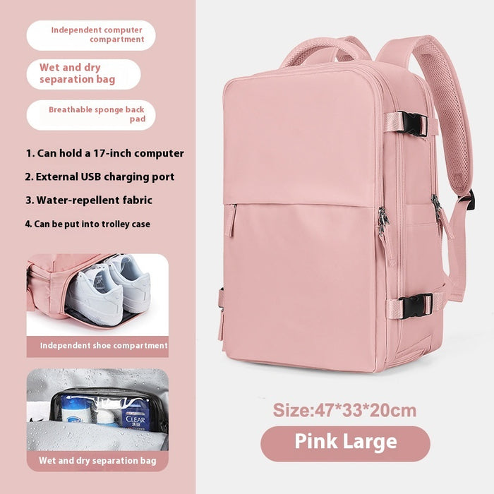 Backpack Women's Large Capacity Travel Men's Business Trip Can Be Expanded