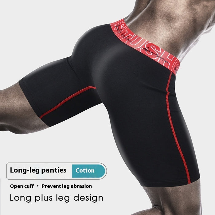 Boxers longs pour hommes, en coton, coupe ample et anti-friction