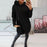 Half-high Neck Side-zip Hoodie With A Hood And Fleece-lined Pockets
