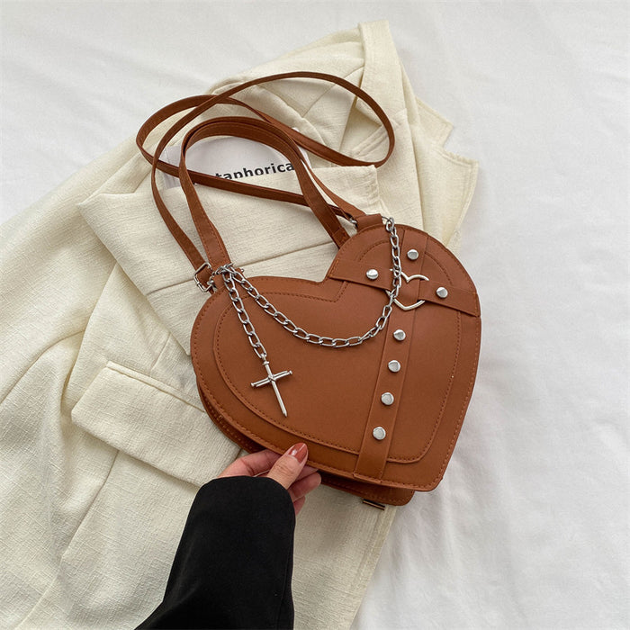 Sac bandoulière en forme de cœur, mignon et original, de style coréen