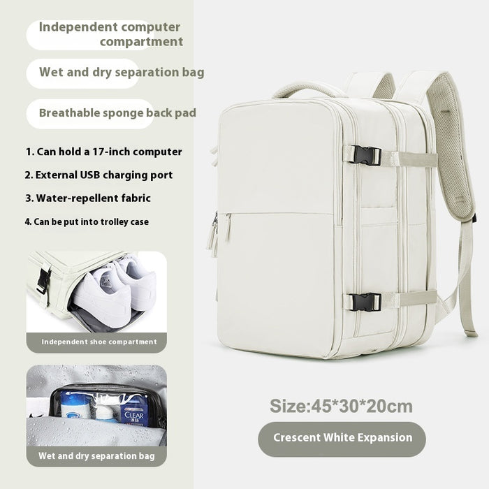 Backpack Women's Large Capacity Travel Men's Business Trip Can Be Expanded