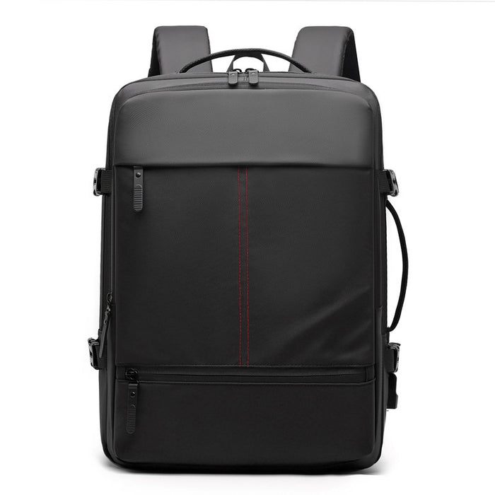 Sac à dos multifonctionnel pour homme, couleur unie, imperméable, grande capacité, idéal pour les voyages.