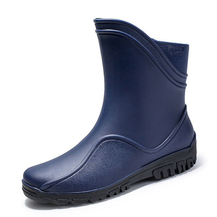 Botas de lluvia impermeables de tubo medio para hombre al aire libre
