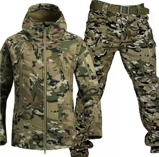 Combinaison veste softshell effet peau de requin pour homme, vêtements d'alpinisme