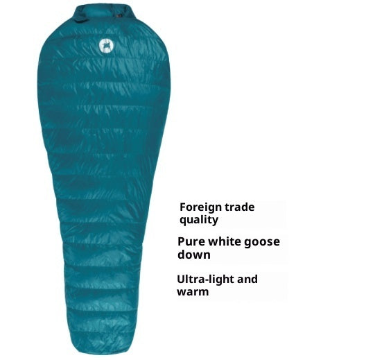 Sac de couchage portable en duvet, épais et chaud, idéal pour les voyages en plein air en automne et en hiver.