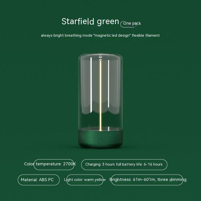 Nouvelle lampe de camping LED rechargeable Type-C, veilleuse portable haute transparence et résistante aux chutes, pour une ambiance créative.