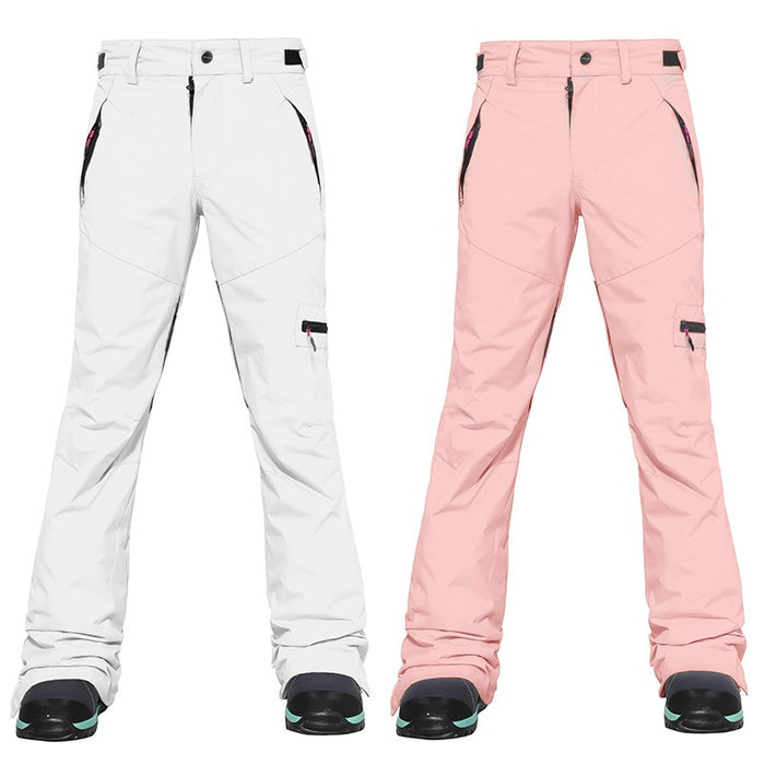 Pantalon de ski imperméable, coupe-vent et thermique, coupe ajustée.