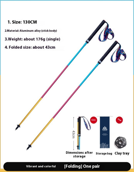 Carbon Trekking Pole Folding Carbon Fiber Off-road Cane