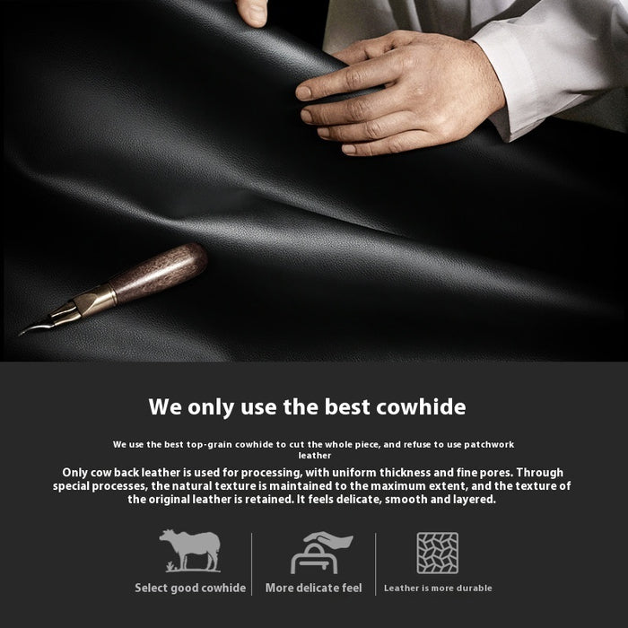 Sac à dos de ville pour homme en cuir véritable, première couche de cuir de vachette