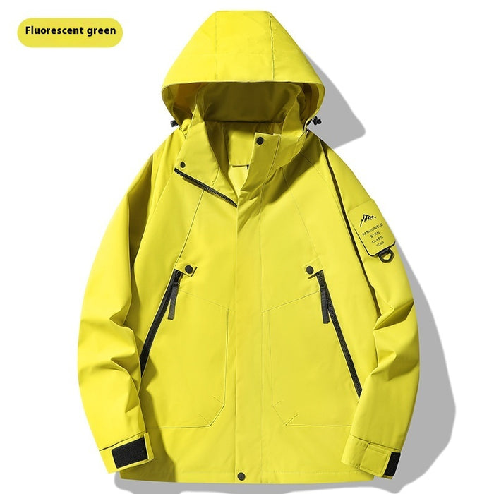 Veste imperméable monocouche pour activités de plein air, coupe-vent et imperméable.