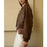 Stylish Zippered Leather Jacket With A Retro Biker-inspired Design And Long Sleeves