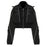 Womens Casual Jacket With Zippered Pockets And A Lapel Design