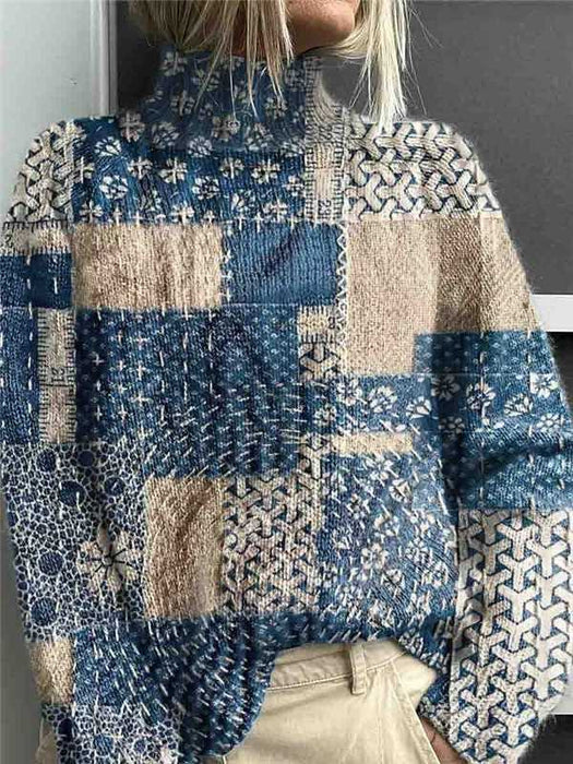 Nueva capa informal con estampado abstracto navideño tipo cárdigan