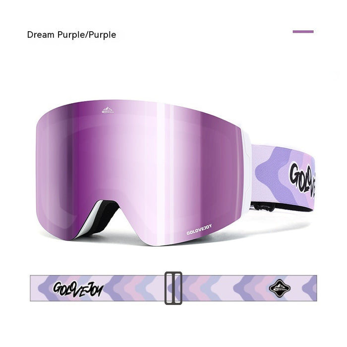 Lunettes de ski magnétiques double couche pour sports de plein air