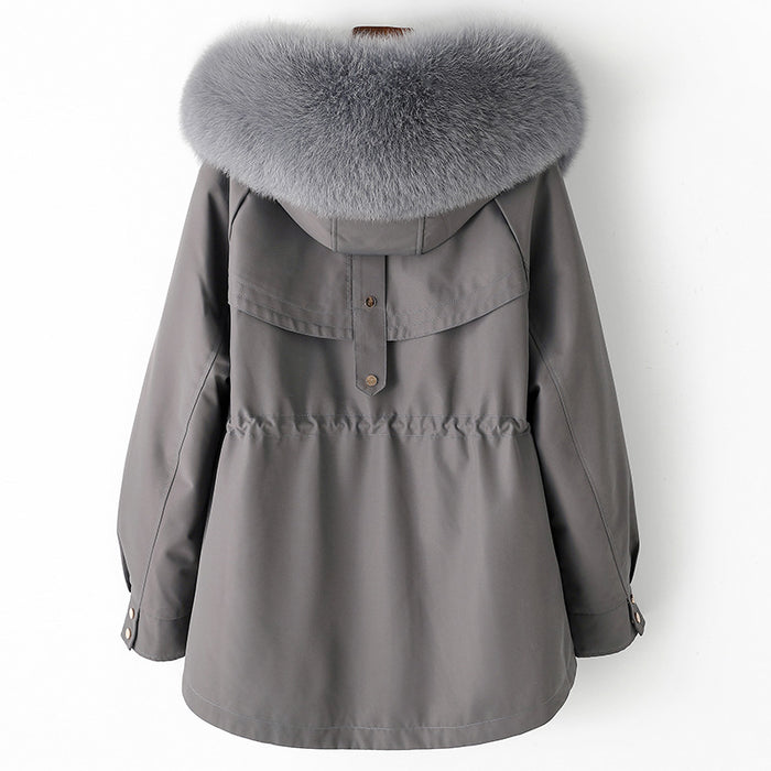 New Thickened Fur-and-Liner Detachable Coat