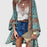Casual Fashion Vacation Batwing Long Sleeve Cardigan Printed Top