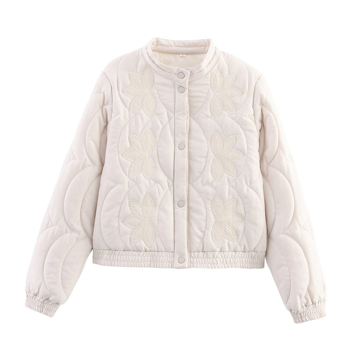 European And American Style French Embroidered Cotton-Padded Coat For Women