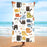 Serviette de plage double face en velours et brocart de polyester, absorbante, à séchage rapide et douce pour la peau.