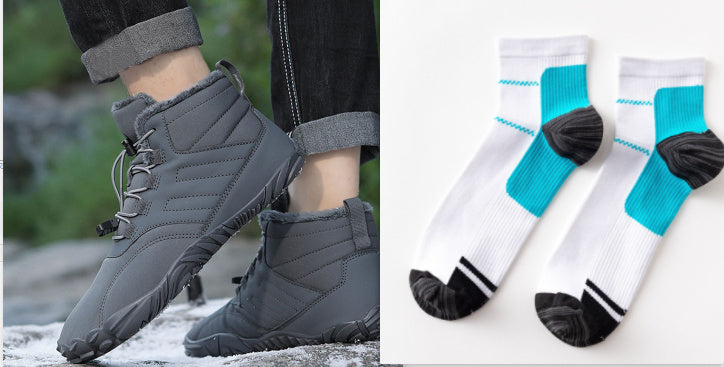 Chaussures de sport d'extérieur en coton pour hommes et femmes, bottes d'hiver chaudes et faciles à enfiler, résistantes à l'usure, chaussures de ski épaisses pour couples