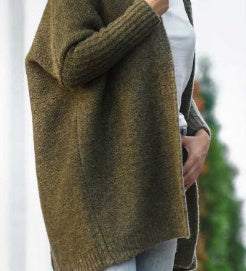 Gilet cardigan à capuche à manches chauve-souris, coupe ample et décontractée, couleur unie, vêtements pour femmes