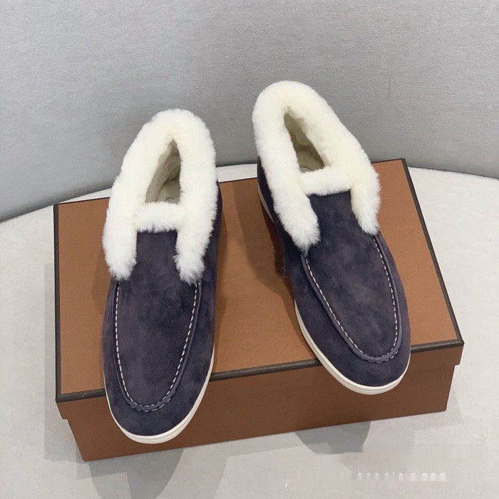 Bottes courtes en laine et cuir, doublées polaire et rembourrées pour garder la chaleur