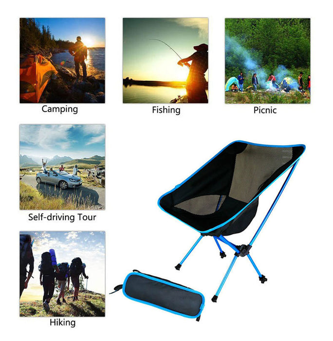 Silla plegable ultraligera de viaje, superdura, de alta capacidad, para acampar al aire libre, portátil, para playa, senderismo, picnic, herramientas de pesca, silla