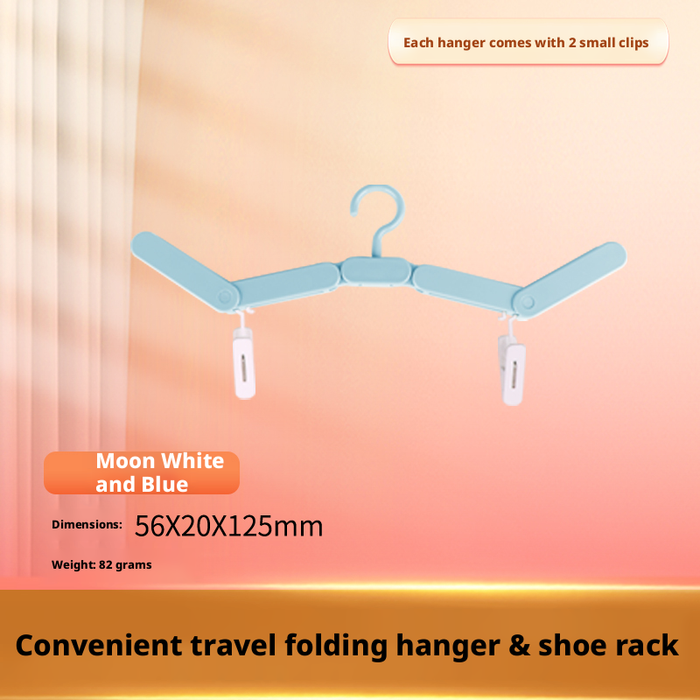 Cintre de voyage pliable - sans pinces - blanc ventre de poisson - ABS+PP - 1 pièce