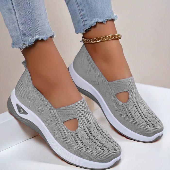 Chaussures plates en maille tendance, respirantes, antidérapantes, à semelle souple, décontractées pour femmes