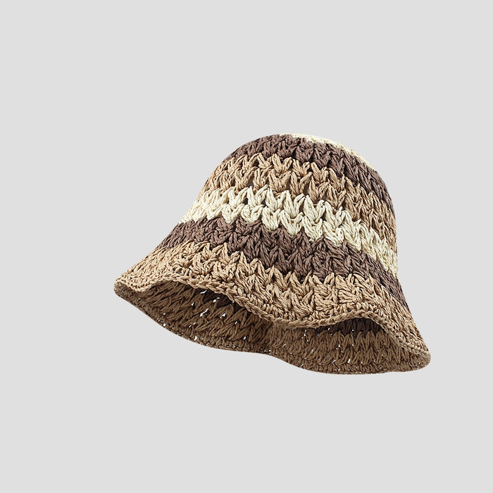 Sombrero de pescador de ala ancha para playa, resistente al sol, que hace que el rostro parezca más pequeño.